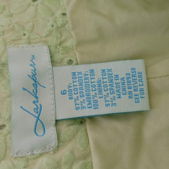 Denim & Co Larkspur Lime Floral Textured Skirt - Picture 2 of 8